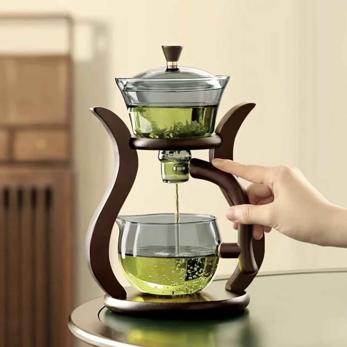 Elegant Semi-Automatic Glass Tea Set