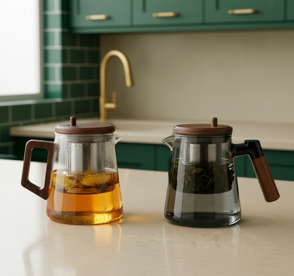 Premium Press Drip Glass Teapot (650ML)