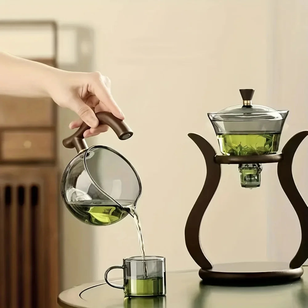 Elegant Semi-Automatic Glass Tea Set