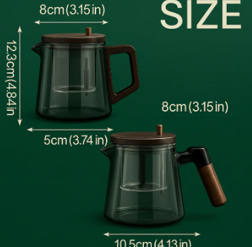 Premium Press Drip Glass Teapot (650ML)
