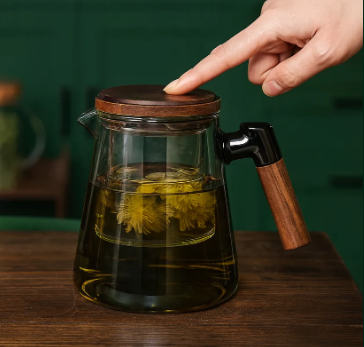 Premium Press Drip Glass Teapot (650ML)